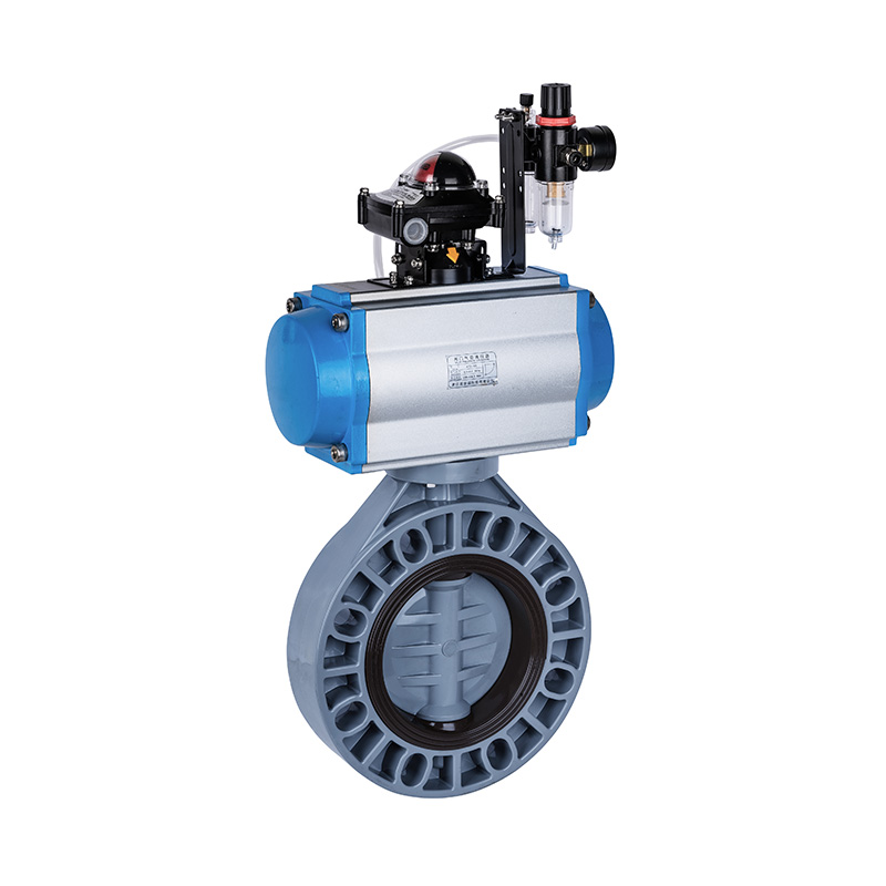PVC-C D671X-10S Supapă pneumatică fluture DN40-1000 40A-1000A JIS Standard